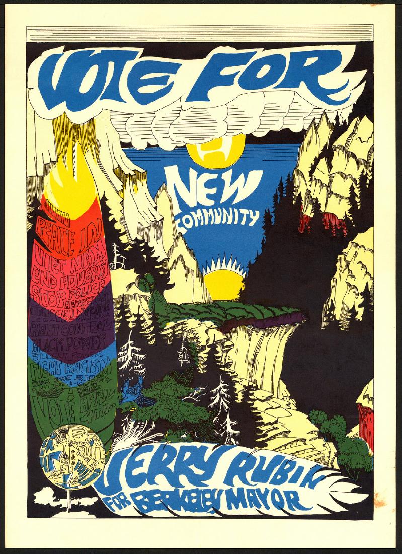 Scarce 1966 Jerry Rubin Mayoral Campaign Poster (1 of 1)