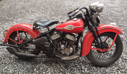 1946 Harley Davidson WL W/61G Engine: A cool old civilian 45 we got out of a barn this spring in Va. Been repainted and worked on sometime ago. 1946 WL , 45 ci, engine has been replaced with same type but from a 1961 Servi-car and has a G