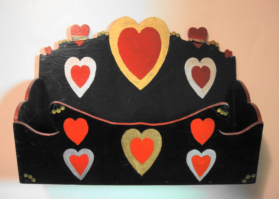 Folk art wall shelt, not inscribed (1 of 3)