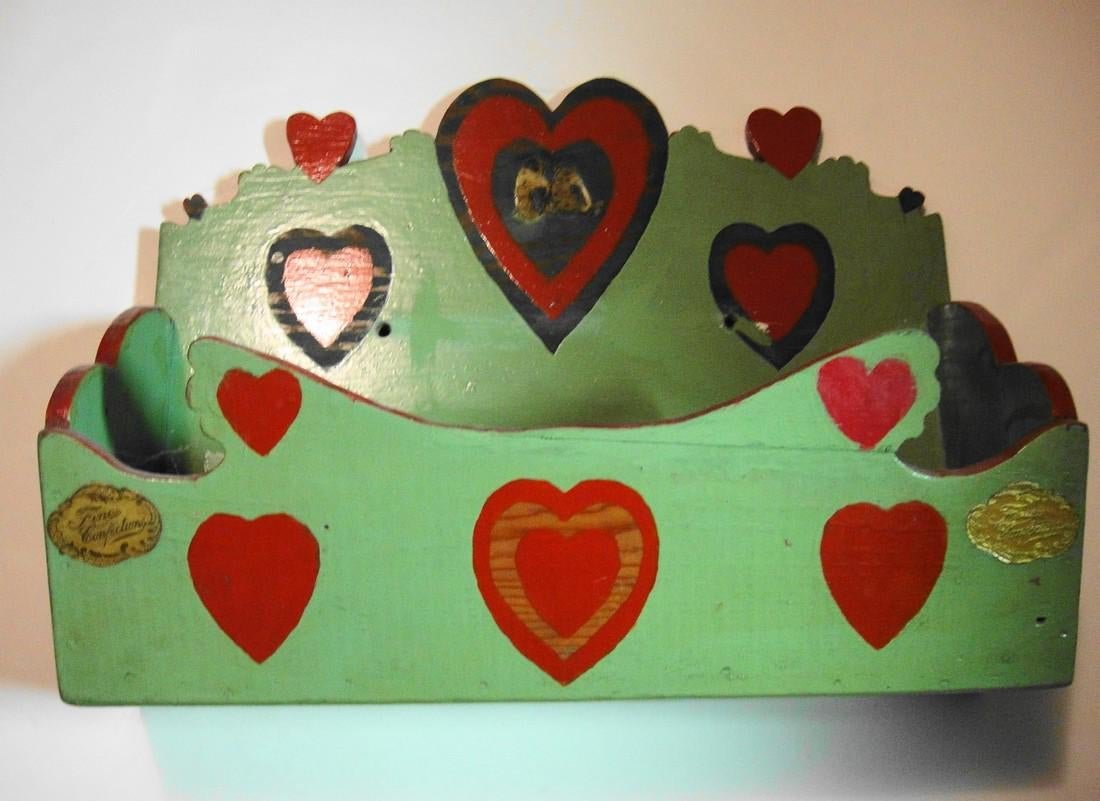 Folk art wall shelf, inscribed (1 of 2)