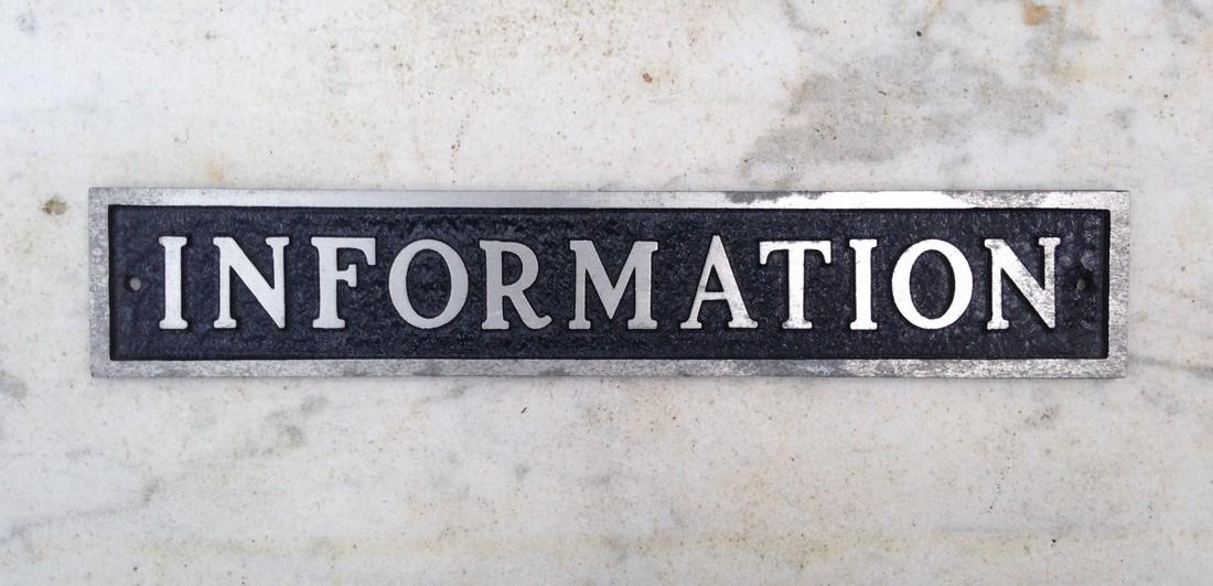 C1950 Cast Aluminum Information Sign With Raised (1 of 2)