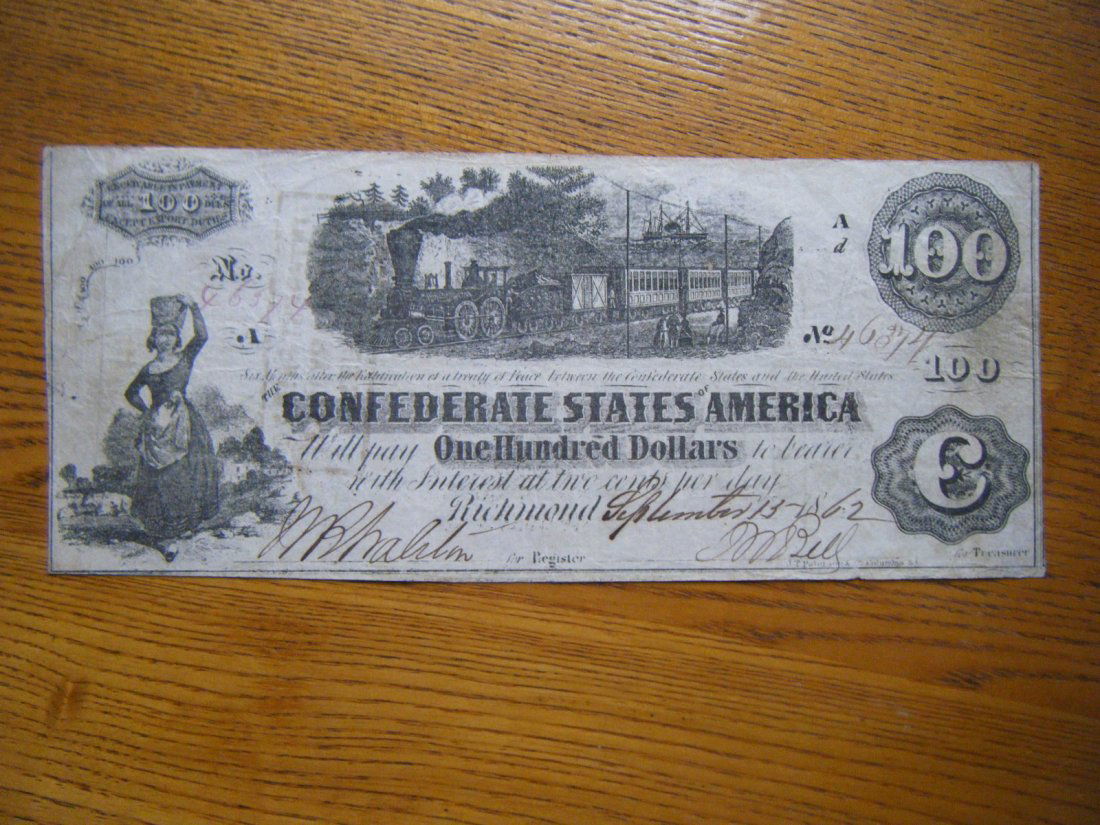 Confederate $100.00 Bill (1 of 7)