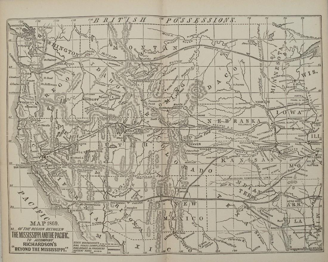 1869 Richardson Map of the Western US -- Map 1869 of (1 of 1)