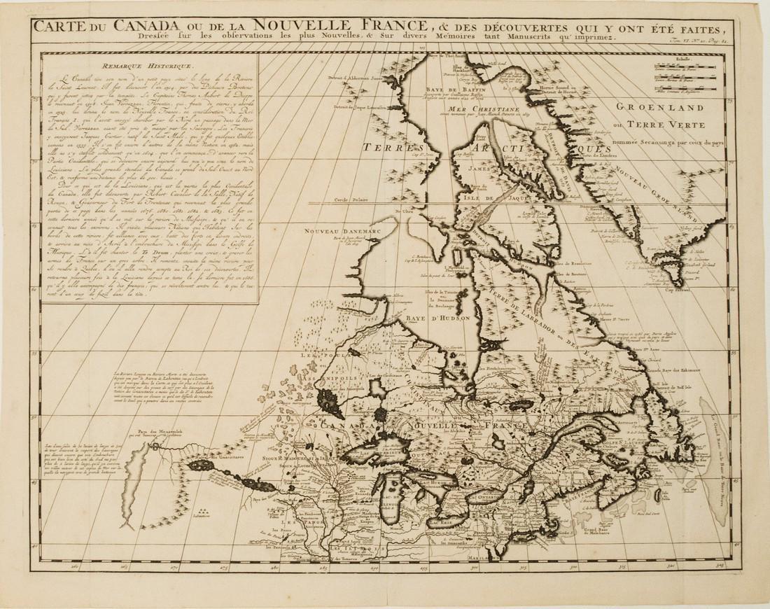 1719 Chatelain Map of Eastern Canada and Great Lakes (1 of 1)
