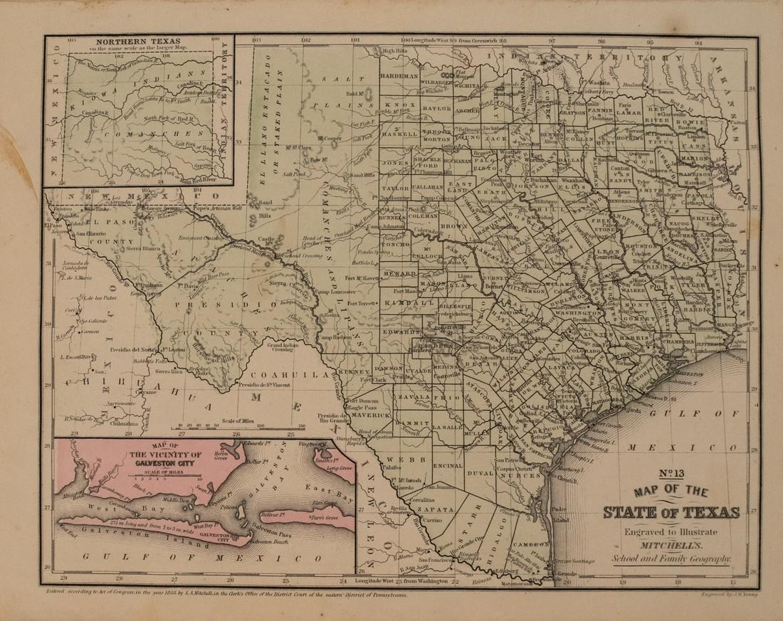1858 Mitchell Map of Texas -- No. 13 Map of the State (1 of 1)