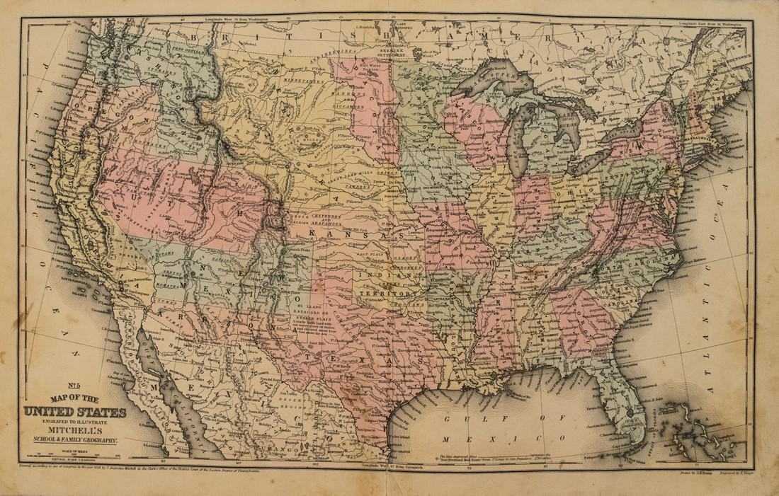1858 Mitchell Map of United States -- No. 5 Map of the (1 of 1)