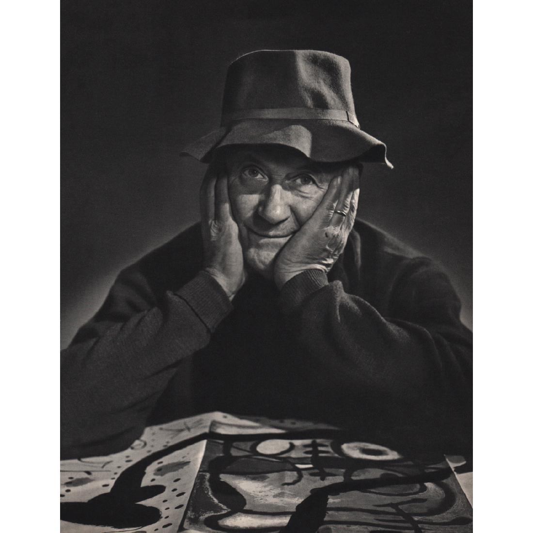 YOUSUF KARSH - Joan Miro: Artist: YOUSUF KARSH Print Title: Joan Miro Joan Miró (1893-1983) was a Spanish painter, sculptor, and ceramicist Medium: Sheet-Fed Gravure Printed in 1960's Printed in Netherlands Image size approx.