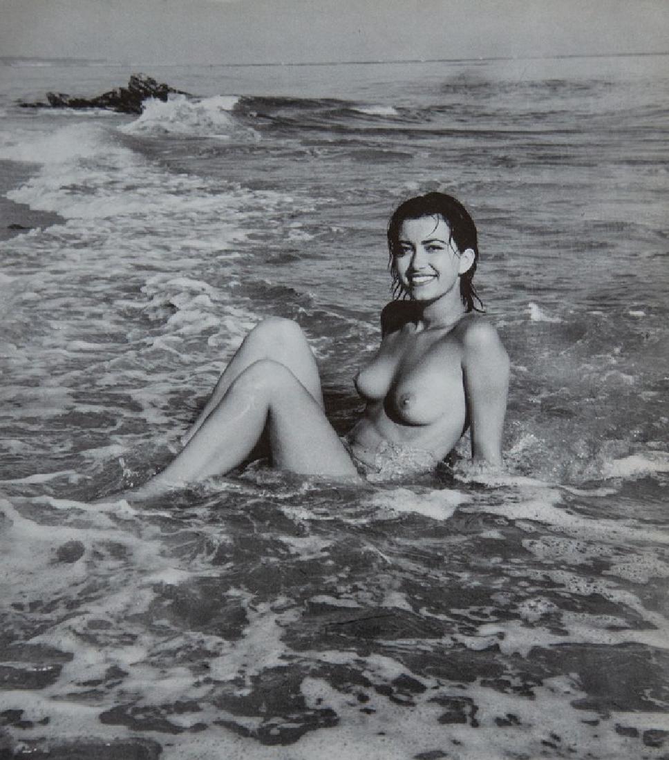 Andre De Dienes - Nude in Surf: Artist: De Dienes, Andre Title: Nude in Surf Medium: Photo Litho, 1985 USA Dimensions: 8.85x10" Additional Information: Heat Wax Mounted on 12x16" Conservation Board Andre De Dienes was a Hungarian ph