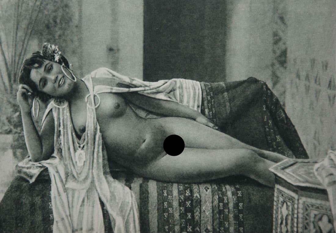 Lehnert & Landrock - Nude Moorish Woman: Artist: Lehnert & Landrock Title: Nude Moorish Woman Medium: Sheet Fed Gravure, 1932, Germany Dimensions: 7.75x5.5" Additional Information: Heat Wax Mounted on 11x14" Conservation Board Lehnert & Land