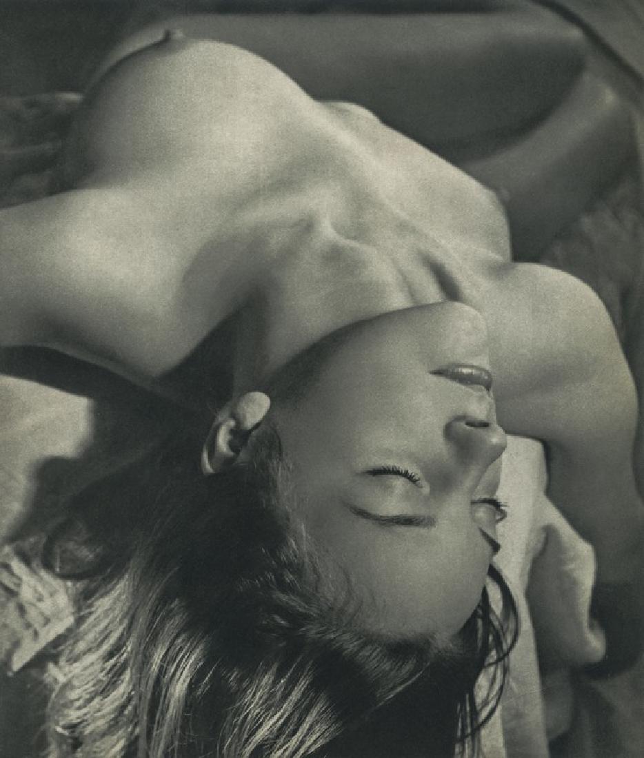 Tom Weedon - Reclining Nude: Artist: Weedon, Tom Title: Reclining Nude Medium: Sheet Fed Gravure, 1954, France Dimensions: 7.8x9.2" Additional Information: Heat Wax Mounted on 12x16" Conservation Board Tom Weedon (1909-1959) bega