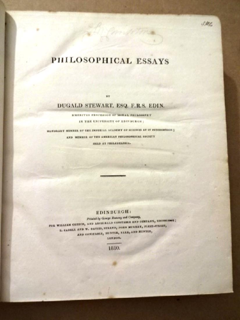 1810 Dugdale Stewart Philosphical Essays (1 of 3)