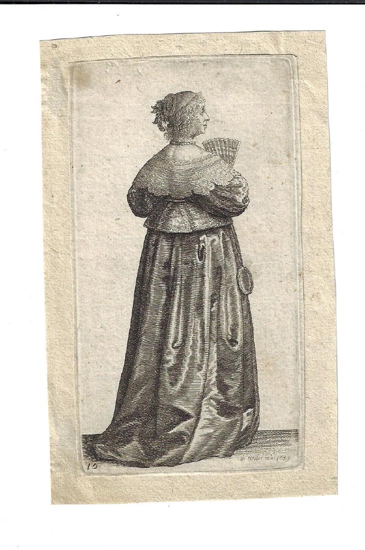 17th C Engraving Wencelaus Hollar English Costume (1 of 1)