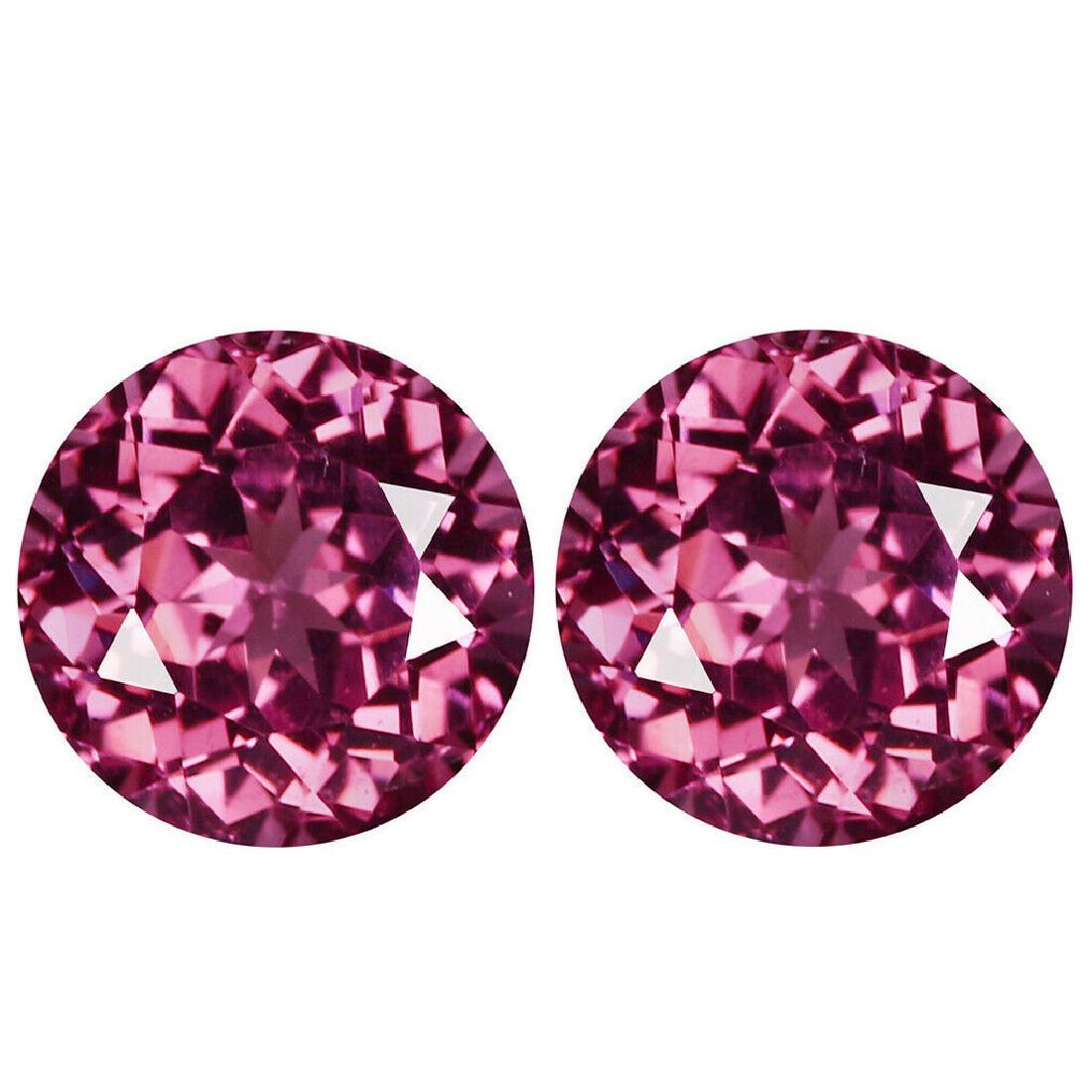 1.58 ct round cut 5x5 mm pair Malaya garnet (1 of 2)
