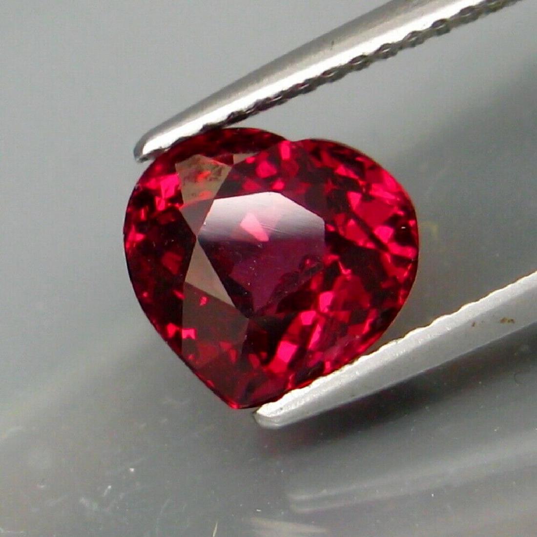 3.15 ct natural cherry red rhodolite garnet heart (1 of 1)