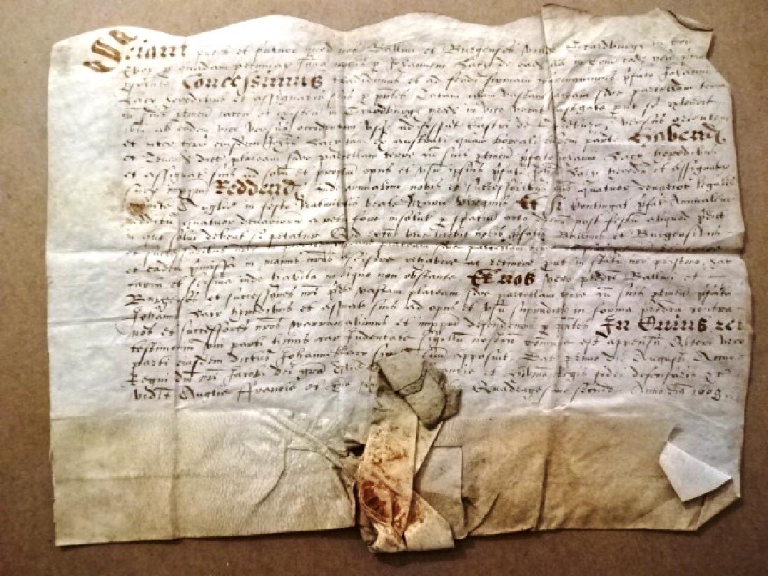 1603 English Vellum Deed King James I (1 of 4)