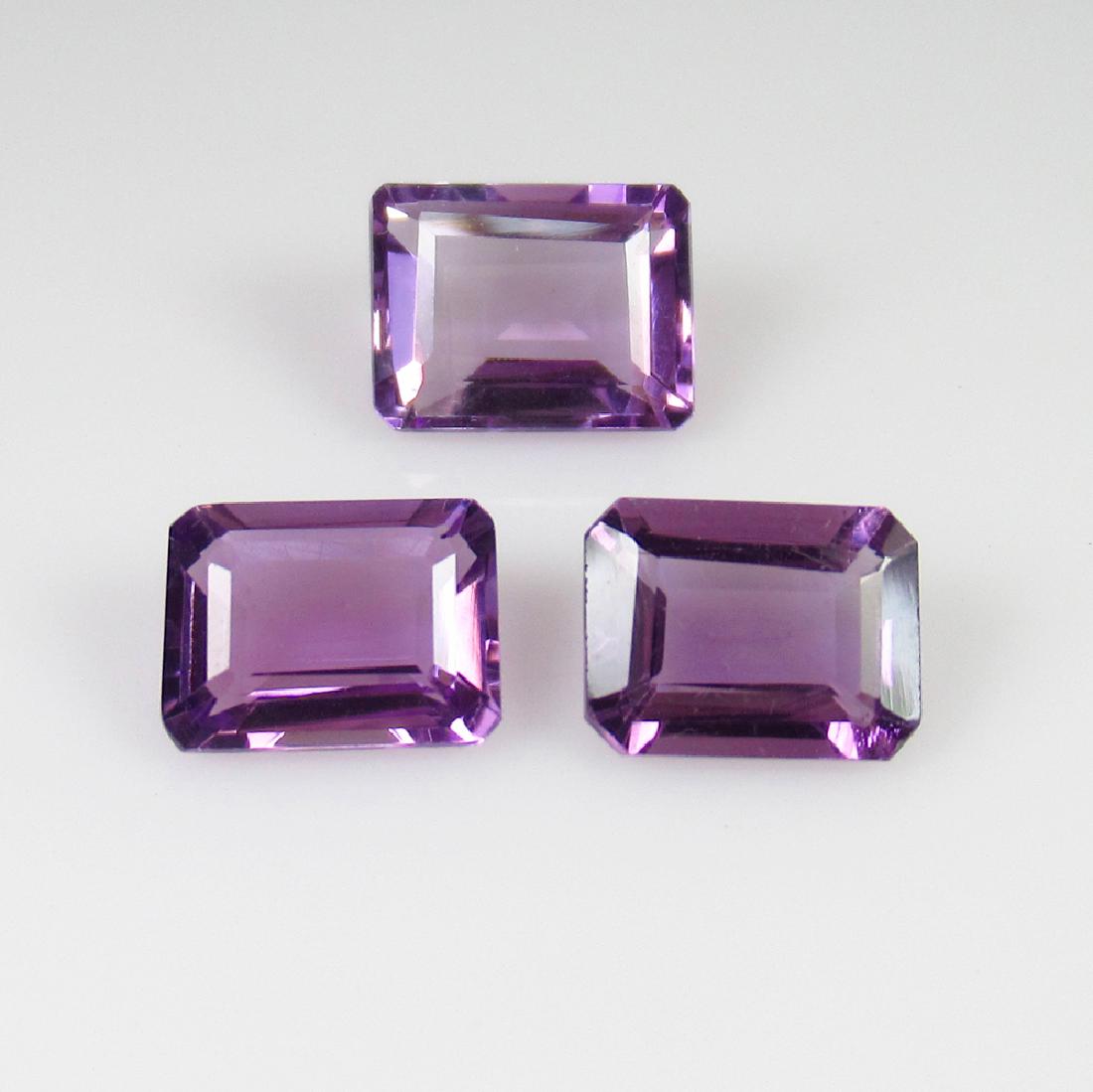 4.76 Ctw Natural 3 Purple Amethyst Emerald Cut (1 of 2)