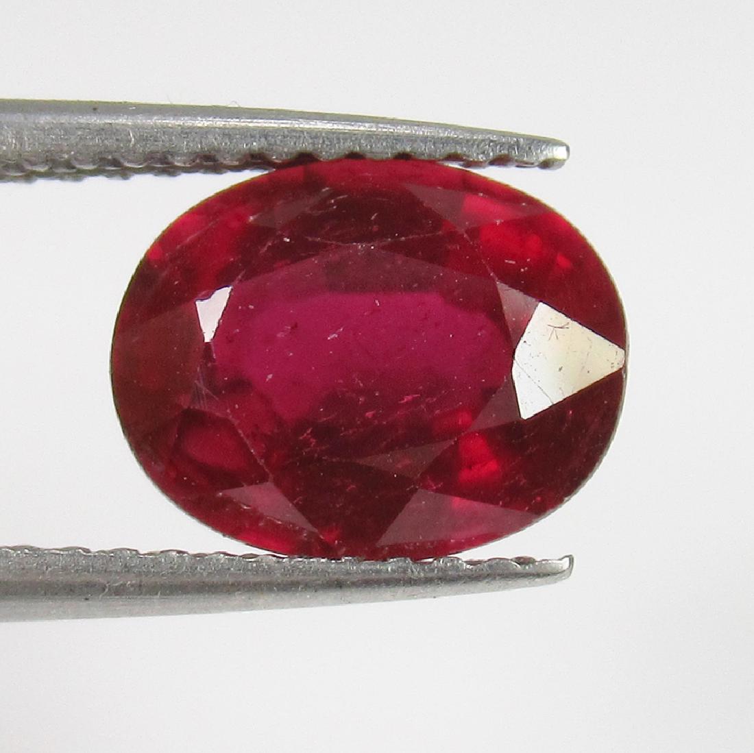 2.79 Ct Genuine Mozambique Red Ruby Oval Cut (1 of 2)