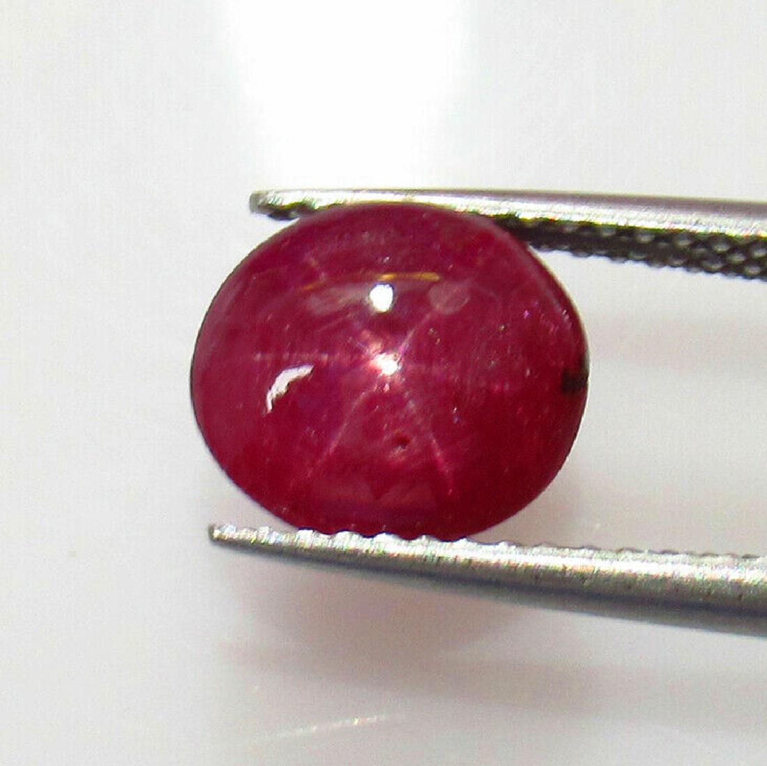 3.08 Ct Genuine Six Line Black Star Sapphire Oval Cab: No Reserve! Title: 3.08 Ct Genuine Six Line Black Star Sapphire Oval Cab Stone Clarity: Opaque Gemstones: Natural Black Star Sapphire Carat Weights: 3.08 Size/Dimensions: 8.70 x 8.00 x 4.40 mm Additio