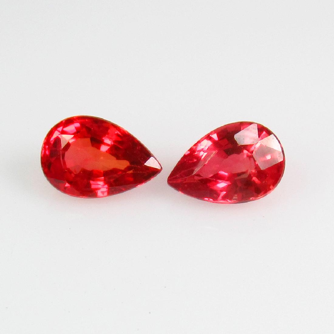 1.12 Ct Genuine Orange Sapphire 6X4 mm Pear Pair (1 of 2)