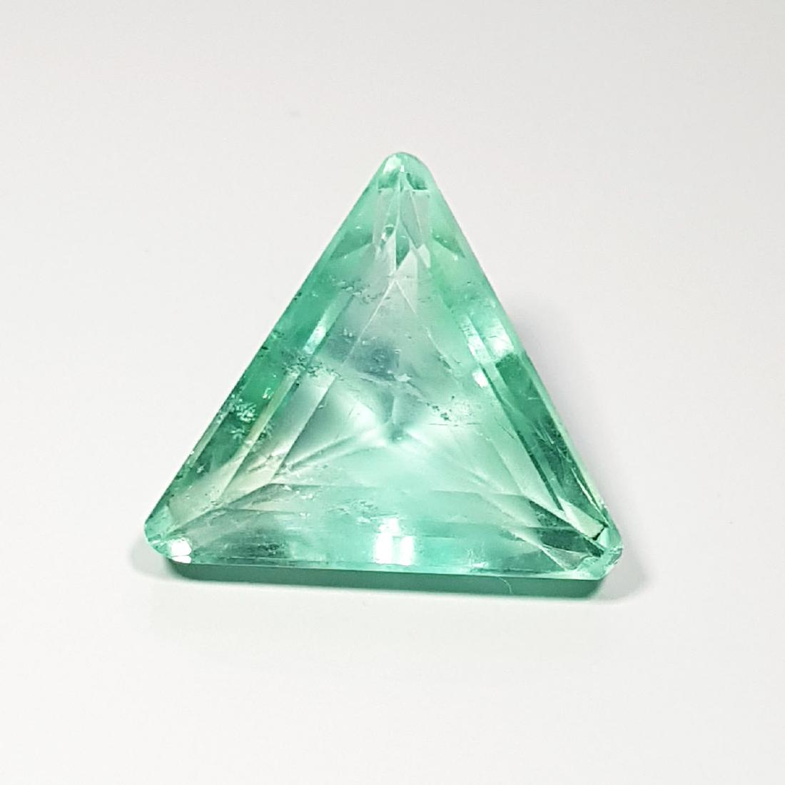 Natural Green Fluorite Triangle Cut 25.65 ct (1 of 6)