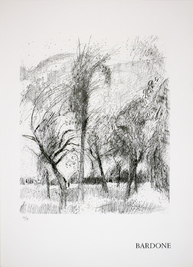 Guy Bardone, Le vent: Le vent by Guy Bardone, 1970 Unsigned Lithograph. Paper size is 19.5 x 14.25 inches, with an image size of 19.5 x 14.25 inches. The Lithograph is from an edition size of 190 and is not framed. The con