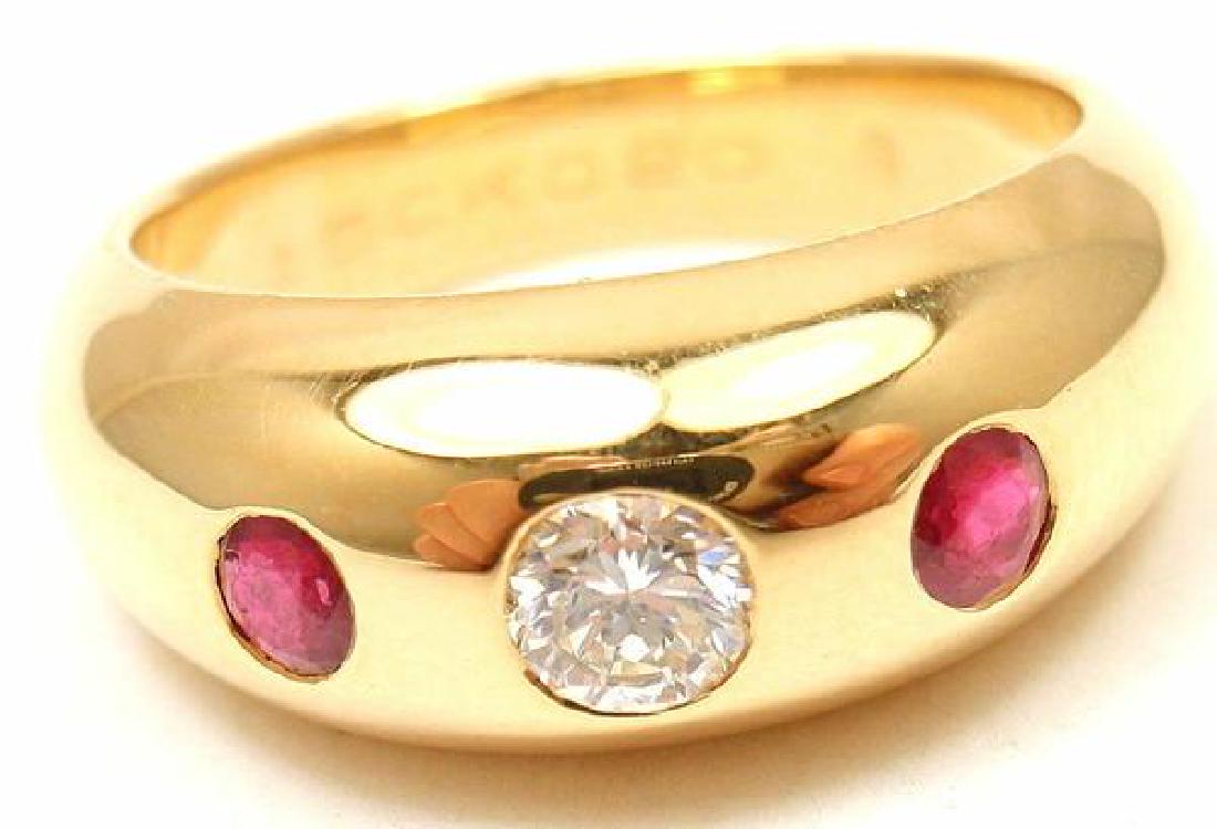 Rare! Authentic Cartier 18k Yellow Gold Ruby Diamond (1 of 12)