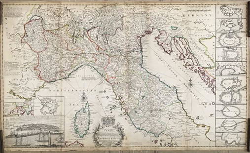 New Map of the Upper Part of Italy Containing...: Title: New Map of the Upper Part of Italy Containing...Publication Date: c1721Publisher: THOS. BOWLES... AND JOHN BOWLES...Size: 24 x 40 "...ye Principality Piermont ye Dutchies of Savoy, Milan,