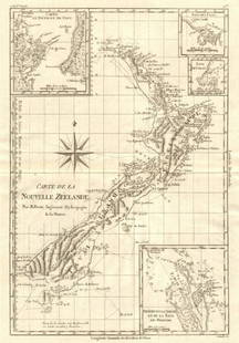 Carte de la Nouvelle Zéelande. New Zealand. Cook: TITLE/CONTENT OF MAP: '[Cook 3e Voyage] Carte de la Nouvelle Zéelande // Carte du Détroit de Cook // Baye des Isles // Baye de Tolaga // Rivière de la Tamise et de la Baye de Mercure [Cook's 3rd