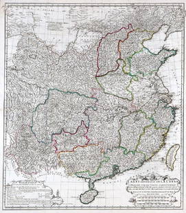 d’Anville / du Halde: Emperor Cang-Hi’s Map of China: Map Title: Carte generale de la ChineCartographer: d'AnvillePlace/Date: Paris / 1730Size: 20" x 23 1/2"Condition: outline color; overall age toning and some offsetting; corner of lower left margin