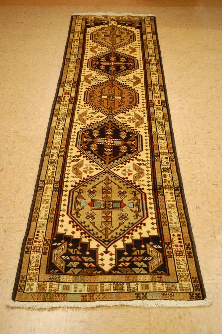 C 1960s PERSIAN HERIZ RUG RUNNER 2.5x9.6 AUTHENTIC (1 of 7)