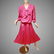 Vtg Diane von Furstenberg cerise wiggle dress kitten