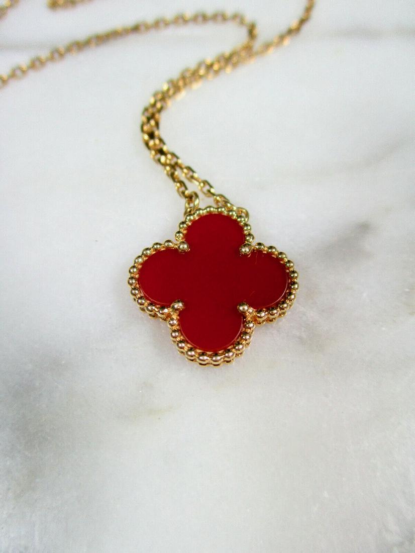 VAN CLEEF & ARPELS 18K GOLD CARNELIAN VINTAGE ALHAMBRA (1 of 6)