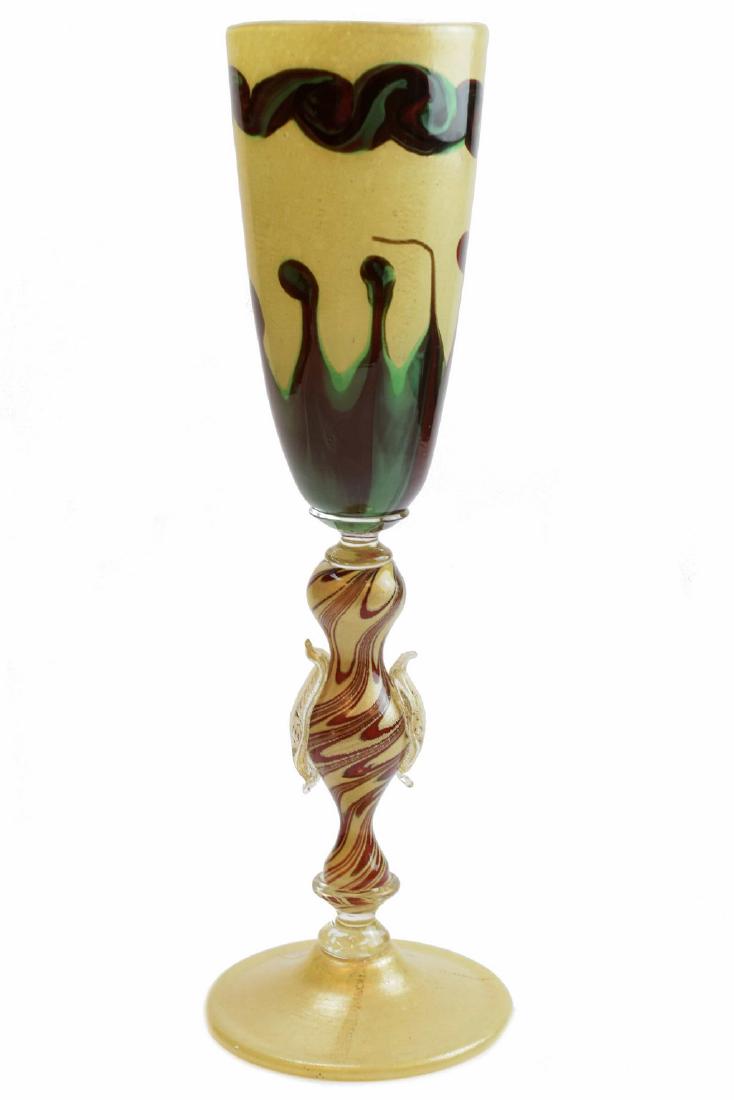 Murano glass Chalice: Title: Murano glass Chalice Maker: D'Este Pacifico Origin: Murano Date/Period: 2007 Materials: glass Size: 30x10 cm 360 grams Glass goblet liberty stile for collectionist. Made by glass master Deste P