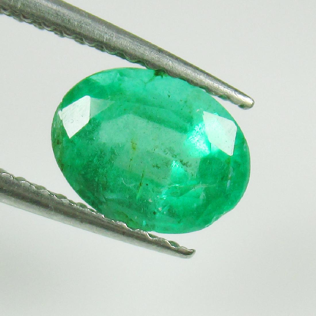 1.29 Ct Genuine Zambian Emerald 8X6 mm Oval Cut (1 of 2)
