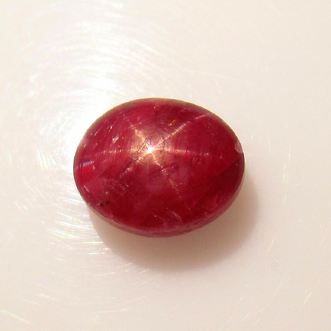 4.14 Ct Genuine Six Line Star Ruby Oval Cab (1 of 2)