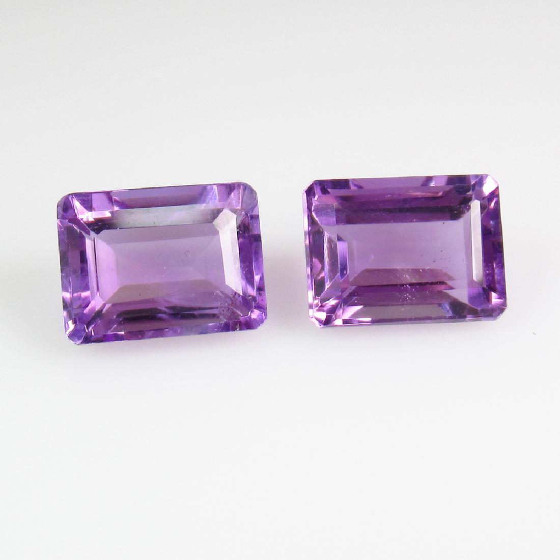 3.46 Ct Genuine Green Amethyst 8X6 mm Emerald Cut Pair (1 of 2)