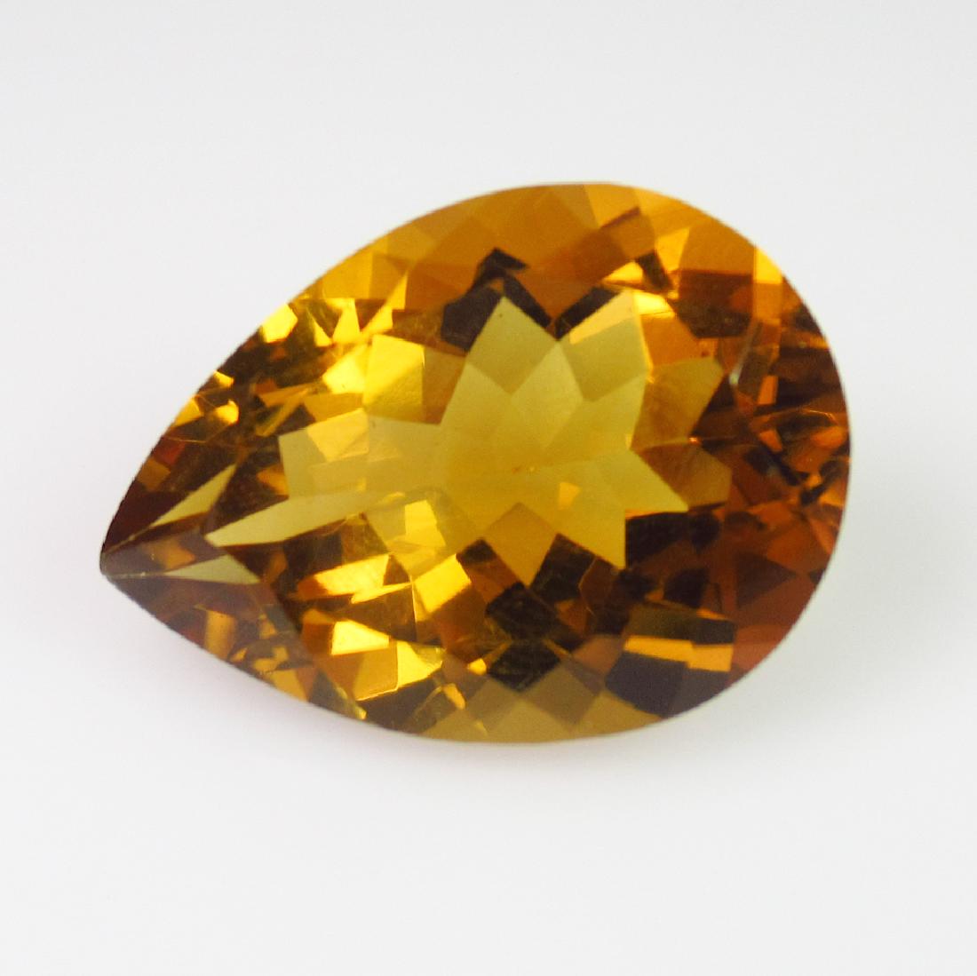 10.32 Ct Genuine Honey Quartz 18X13 mm Pear Cut (1 of 2)