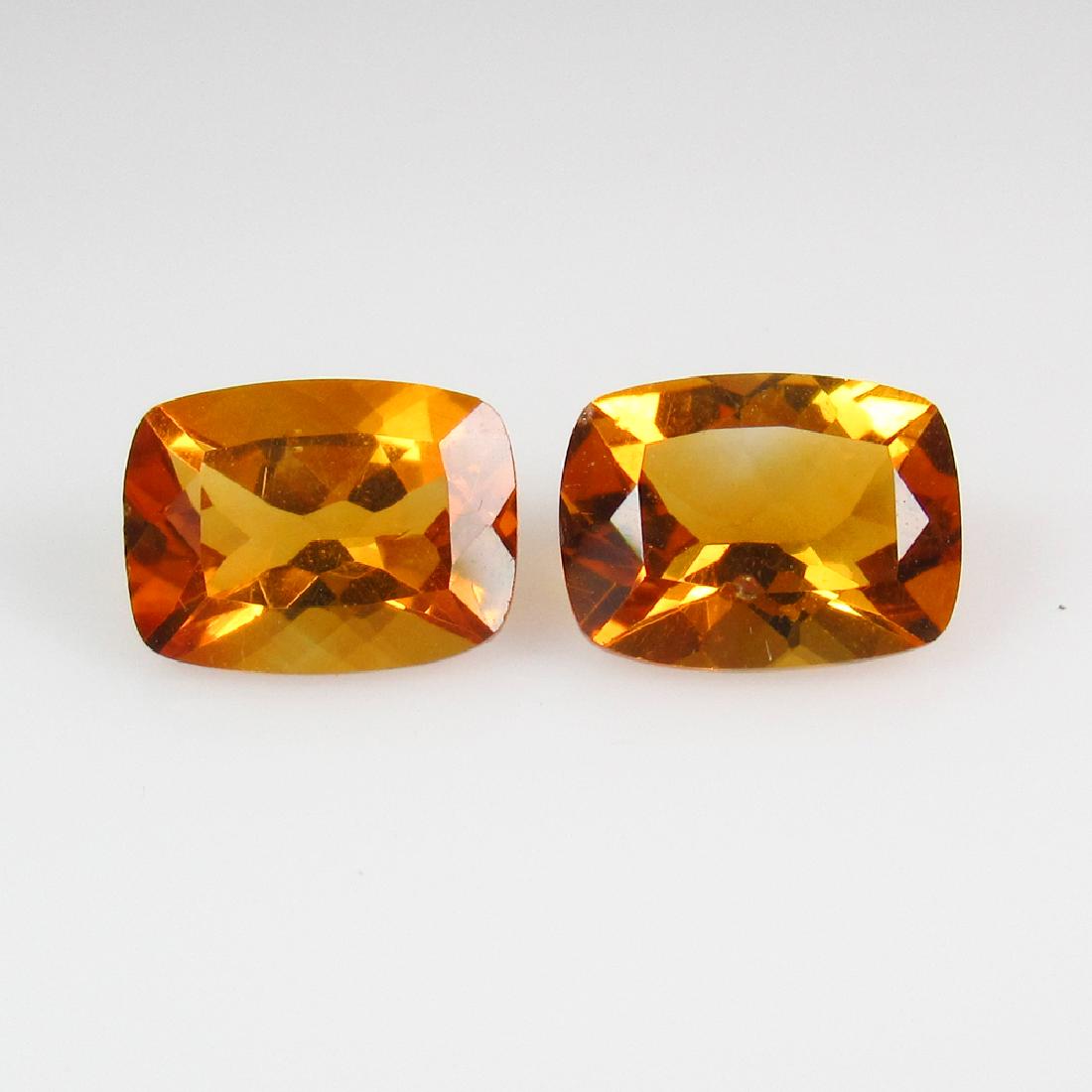 2.37 Ct Genuine Madeira Yellow Citrine Cushion Pair (1 of 2)