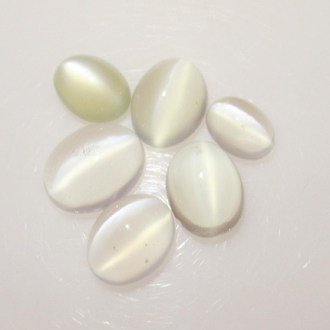 11.01 Ct Genuine 6 White Moonstone Catseye Oval Cab (1 of 2)