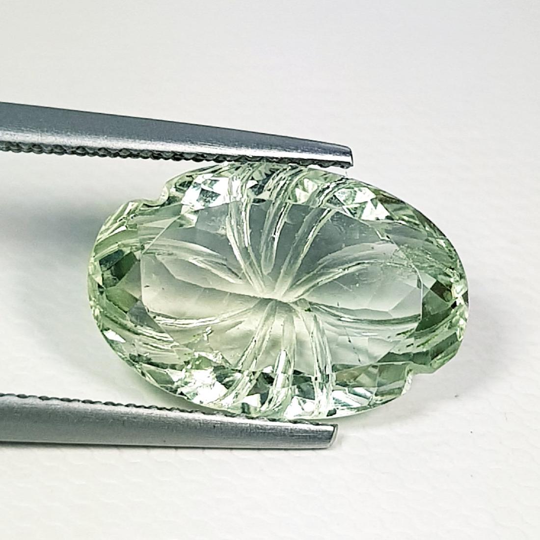 Natural Green Amethyst Oval Flower Cut 6.50 ct: No Reserve! Title: Natural Green Amethyst Oval Flower Cut 6.50 ct Color/Clarity: IF - VVS Gemstones: Loosegemstone Carat Weights: 6.5 Size/Dimensions: 15.20 x 10.20 x 6.50 Additional Information: Oval