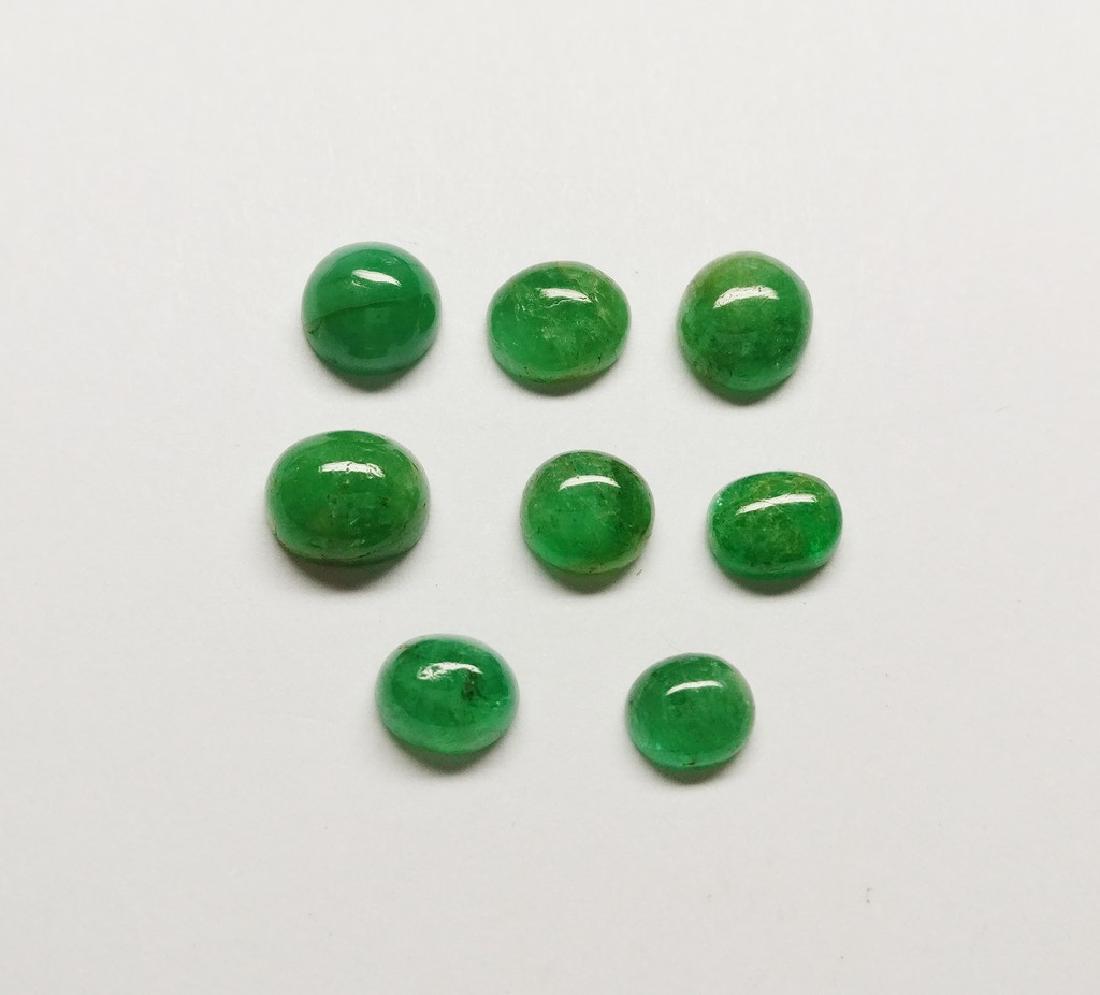 8 pcs - Emerald - 9.02 ct - Green -Translucent - Oiled (1 of 6)