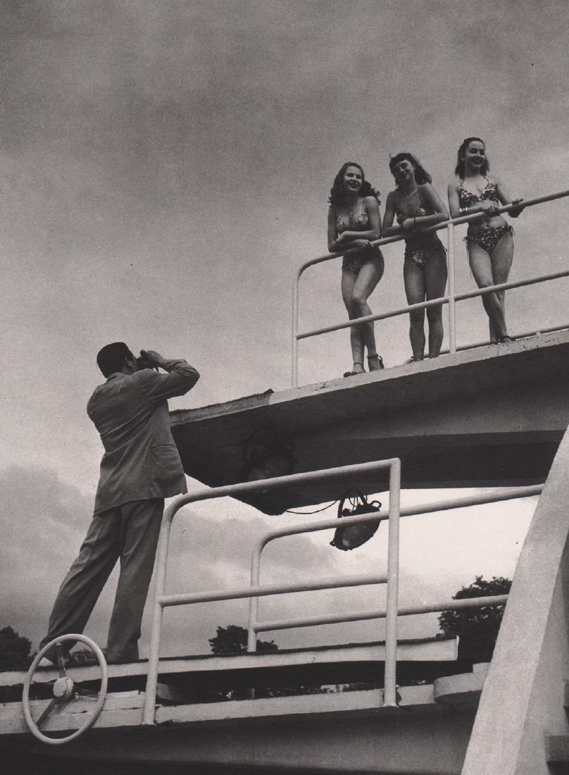 WILLY RONIS - Swimming Pool of L’Isle-Adam, 1950: Artist: WILLY RONIS Print Title: Swimming Pool of L’Isle-Adam, 1950 Printing Date: 1980’s Medium: Photo-lithograph Printed in: France Image Size: approx. 9 x 7” Willy Ronis (French, 1910—2009