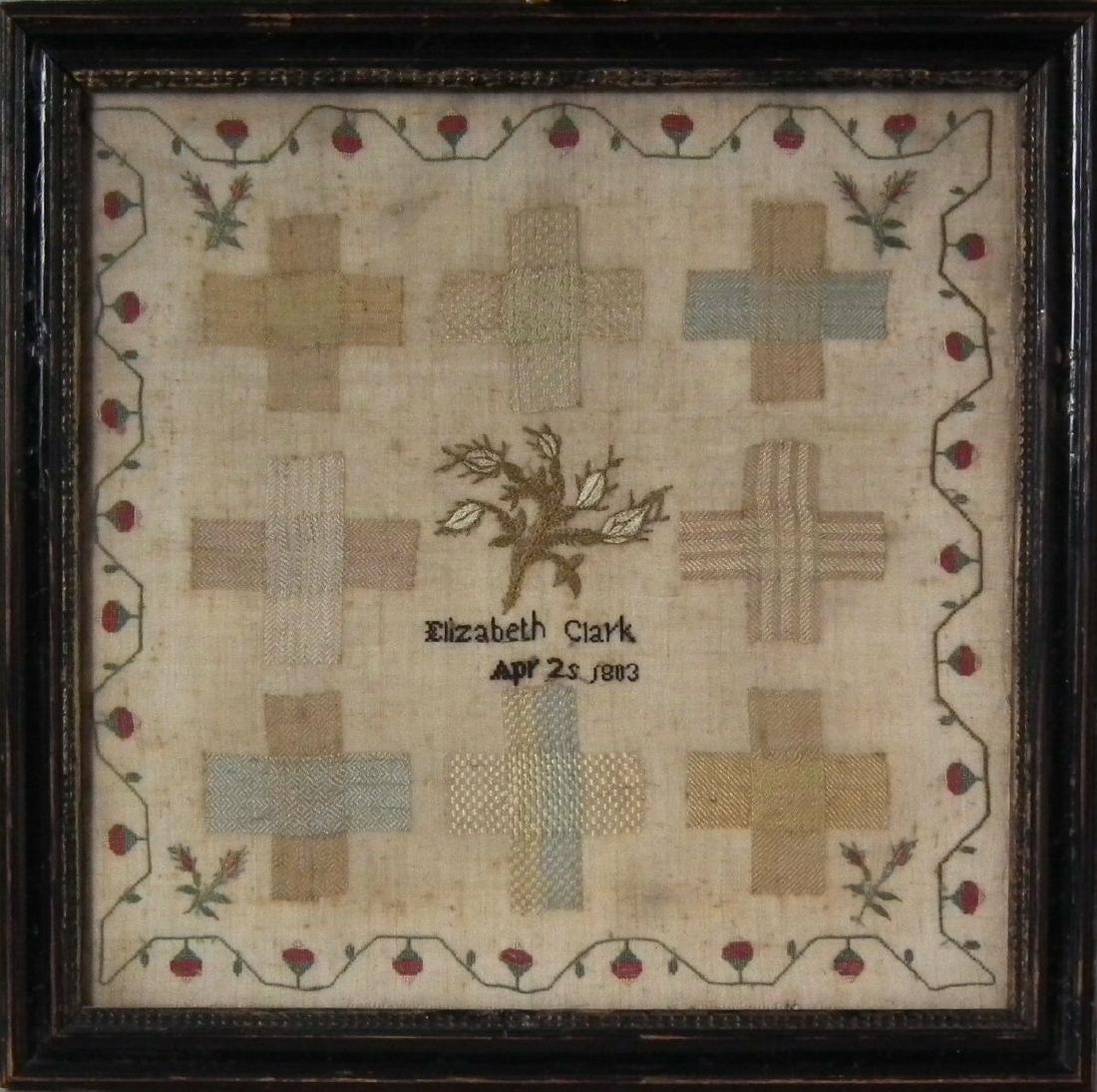 1803 Darning Sampler By Elizabeth Clark (1 of 6)