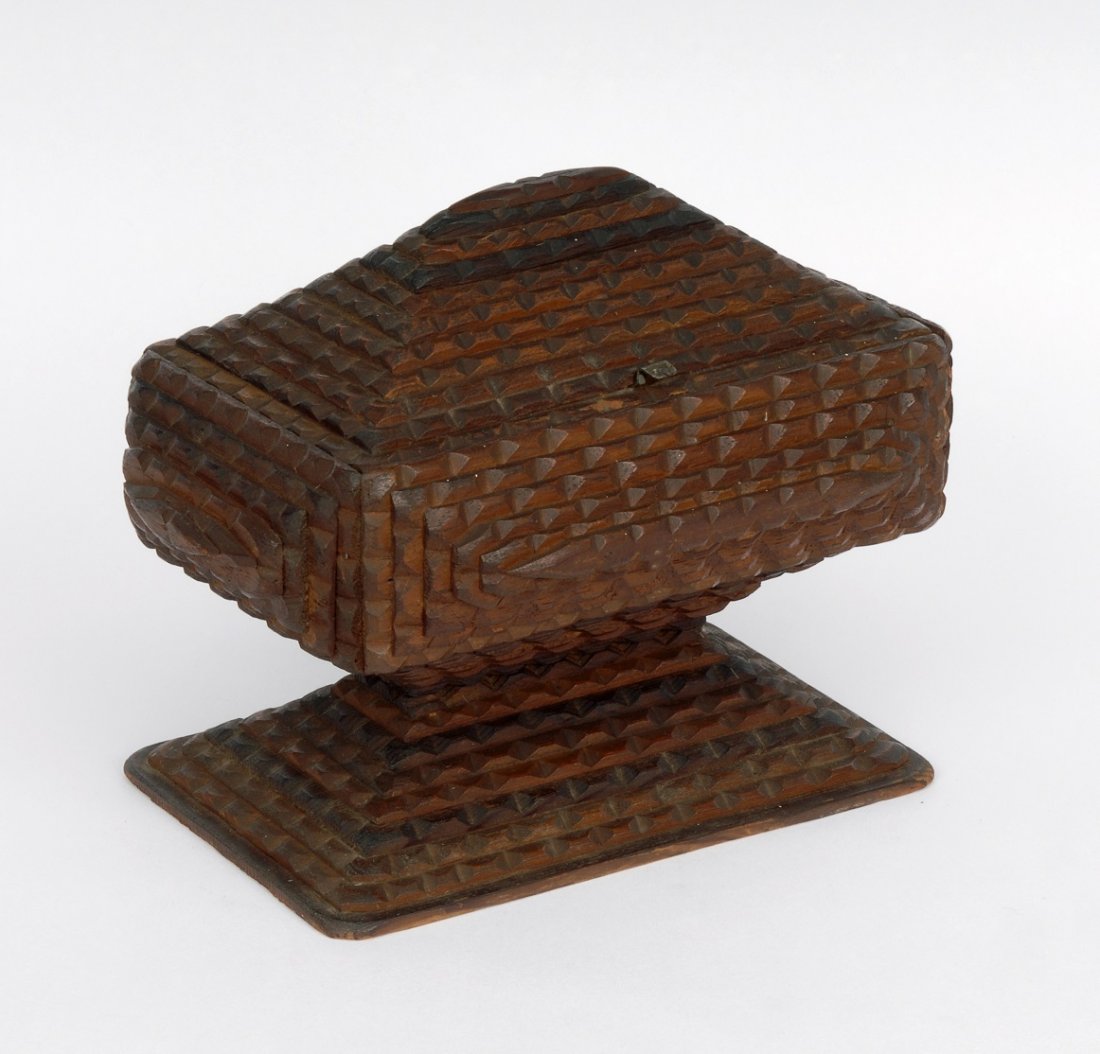 Tramp Art Pedestal Box (1 of 4)