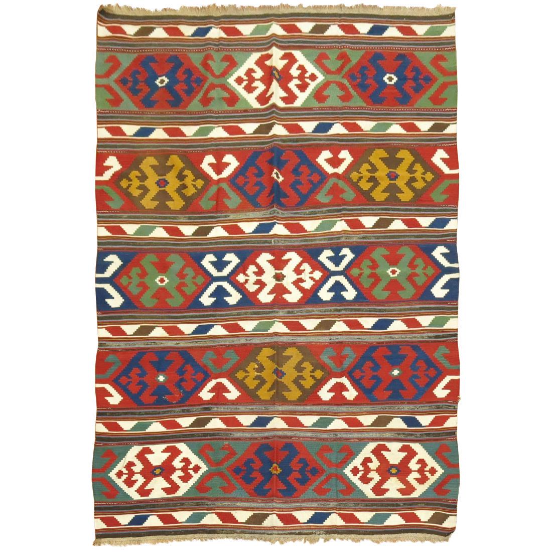 19th Century Colorful Antique Caucasian Kilim (1 of 10)