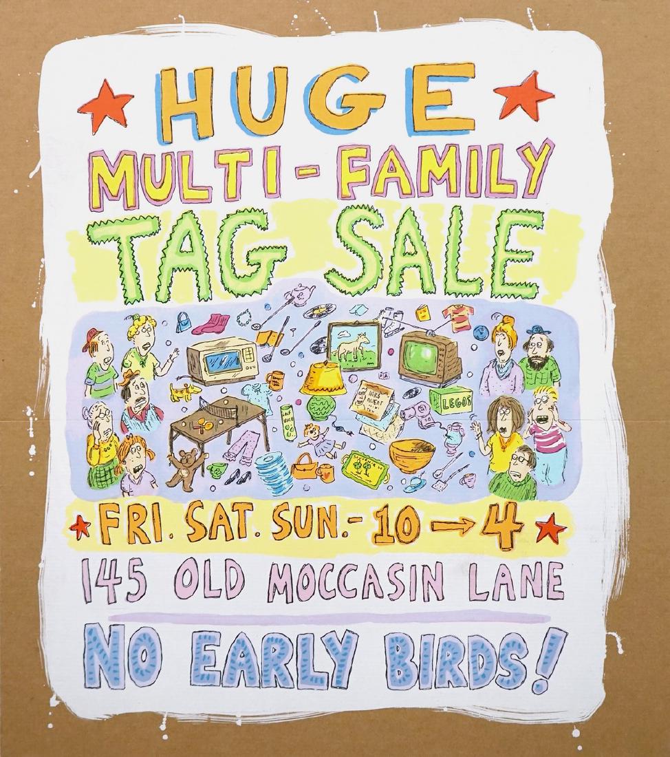Roz Chast, No Early Birds: Artist: Roz Chast Title: No Early Birds Printing Date: 2010 Medium: Silkscreen on cardboard Size/Format: 28" x 24" Publisher: Gary Lichtenstein Editions Series: An edition of 10 Additional Info.: Sign