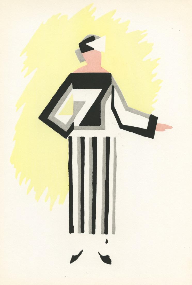 Sonia Delaunay pochoir "Robe gris, noir, blanc" (1 of 1)