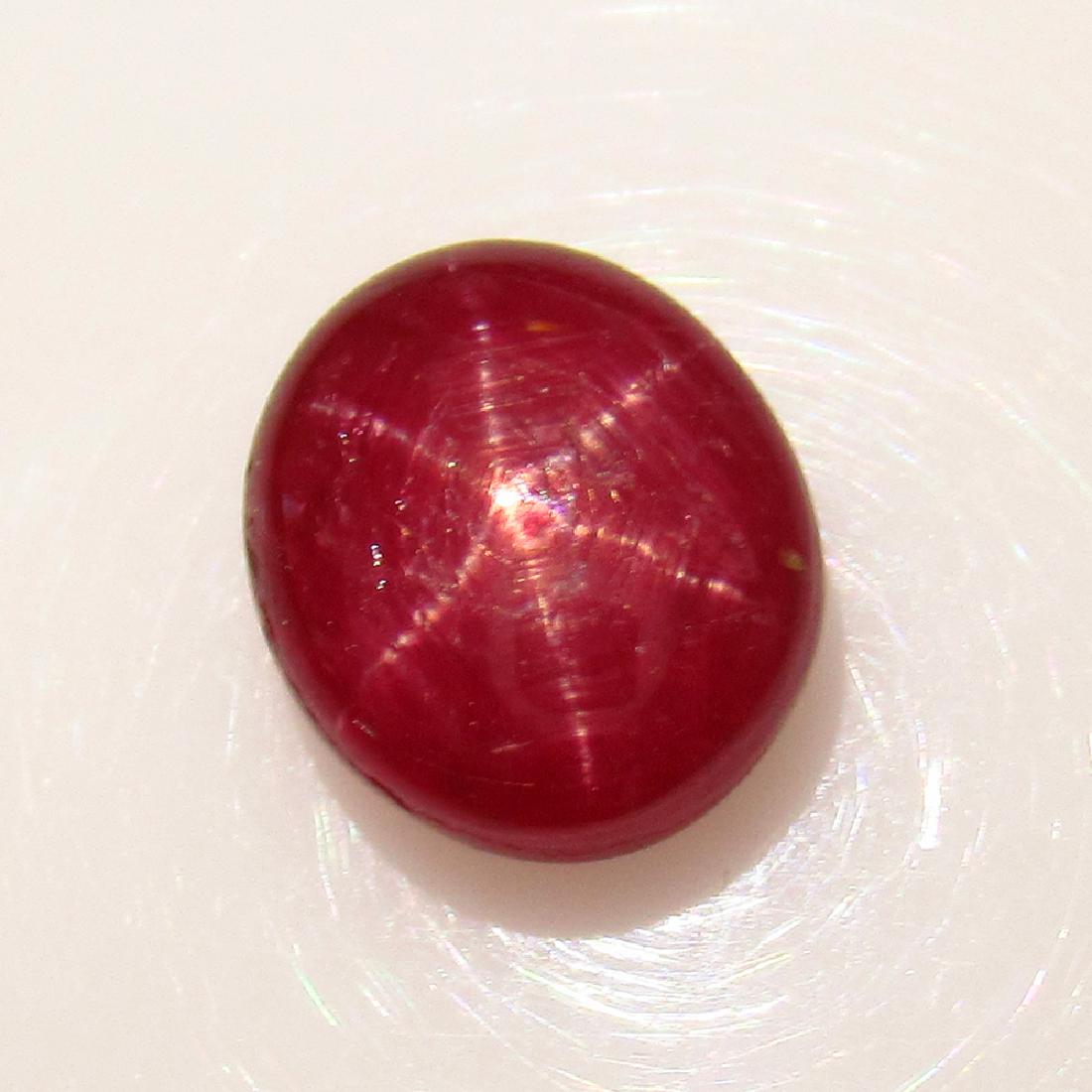3.58 Ct Genuine Six Line Star Ruby Oval Cab (1 of 3)