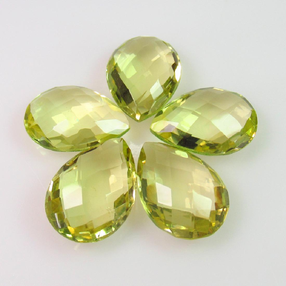 21.81 Ct Genuine 5 Lemon Quartz Pear Almond Shape (1 of 2)
