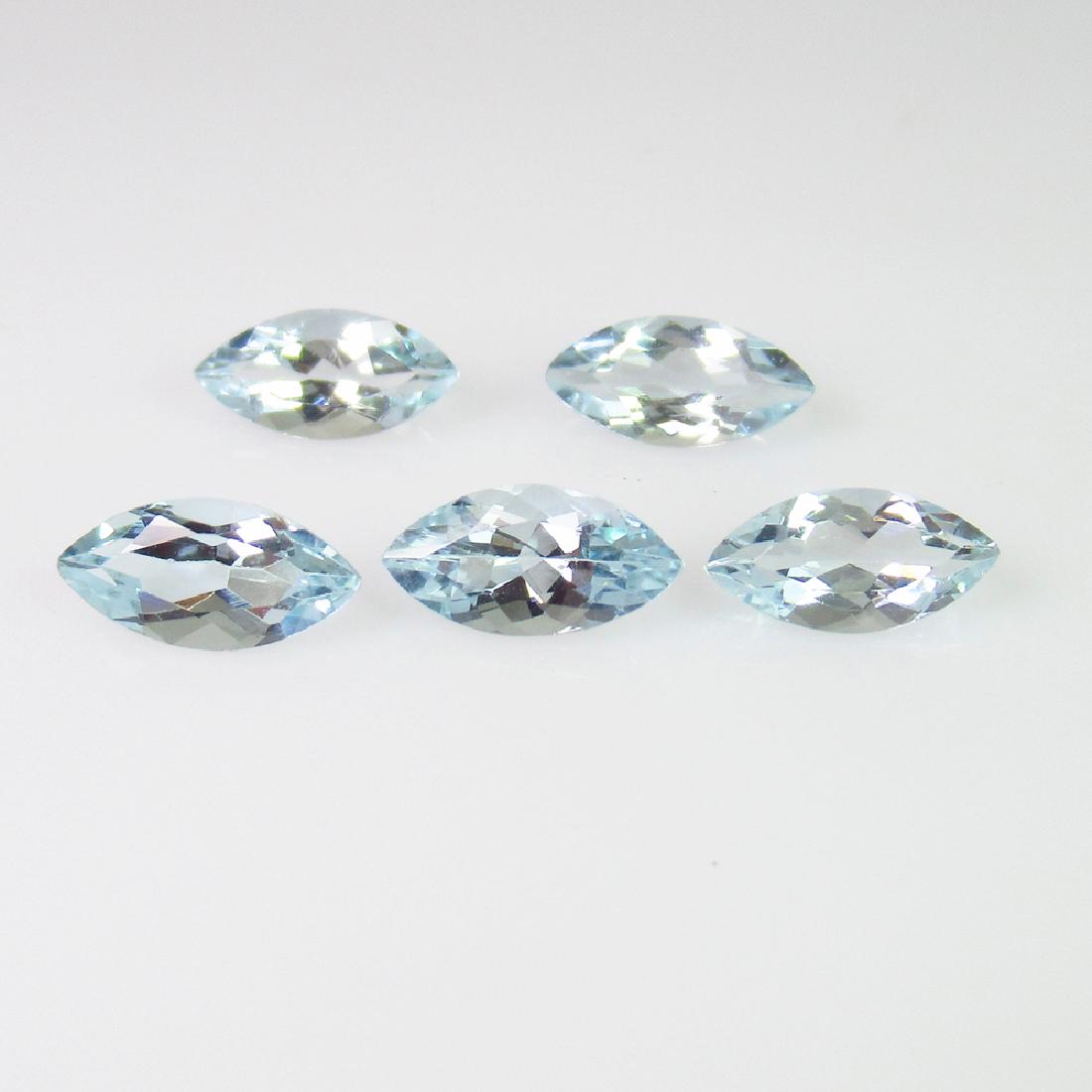 2.32 Ct Genuine 5 Aquamarine 8X4 mm Marquise Set (1 of 2)